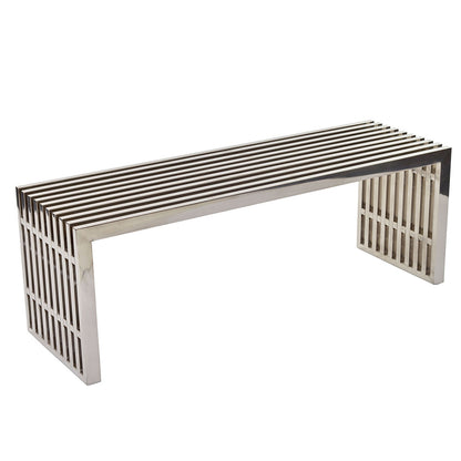 Gridiron Medium Bench in Silver