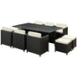 Reversal 11 Piece Dining Set in Espresso White