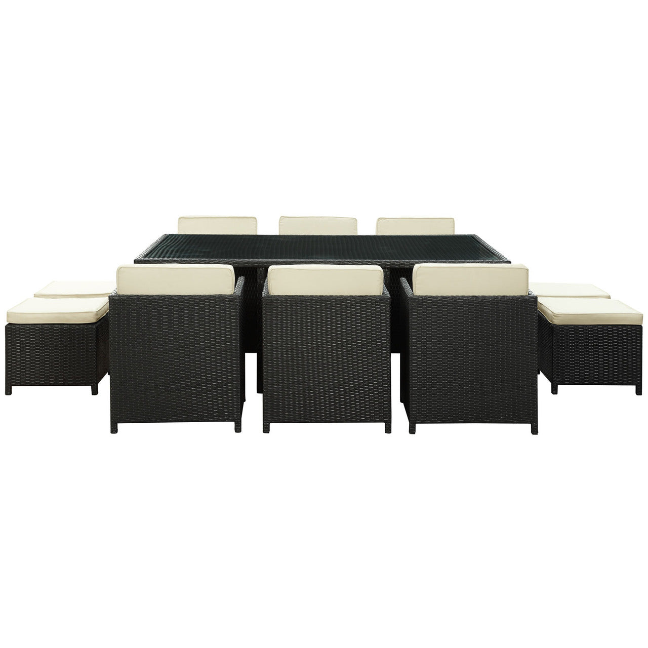 Reversal 11 Piece Dining Set in Espresso White
