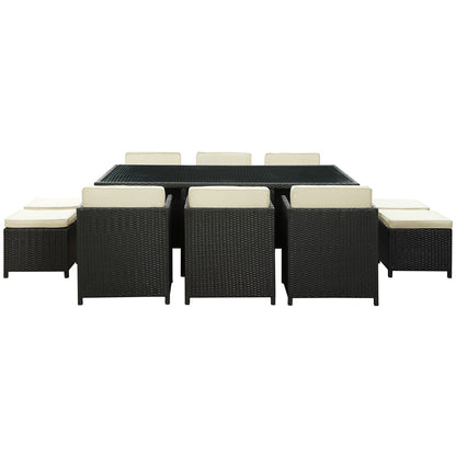 Reversal 11 Piece Dining Set in Espresso White