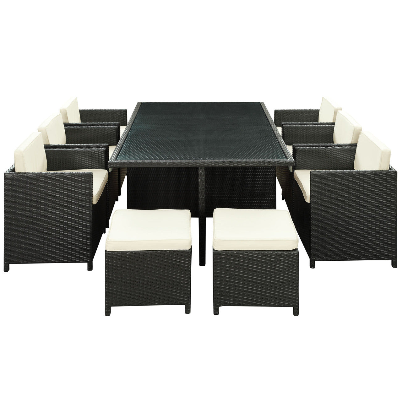 Reversal 11 Piece Dining Set in Espresso White