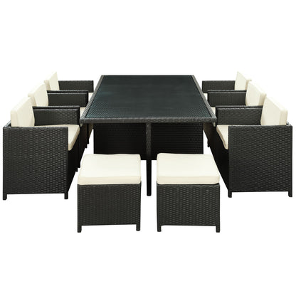 Reversal 11 Piece Dining Set in Espresso White