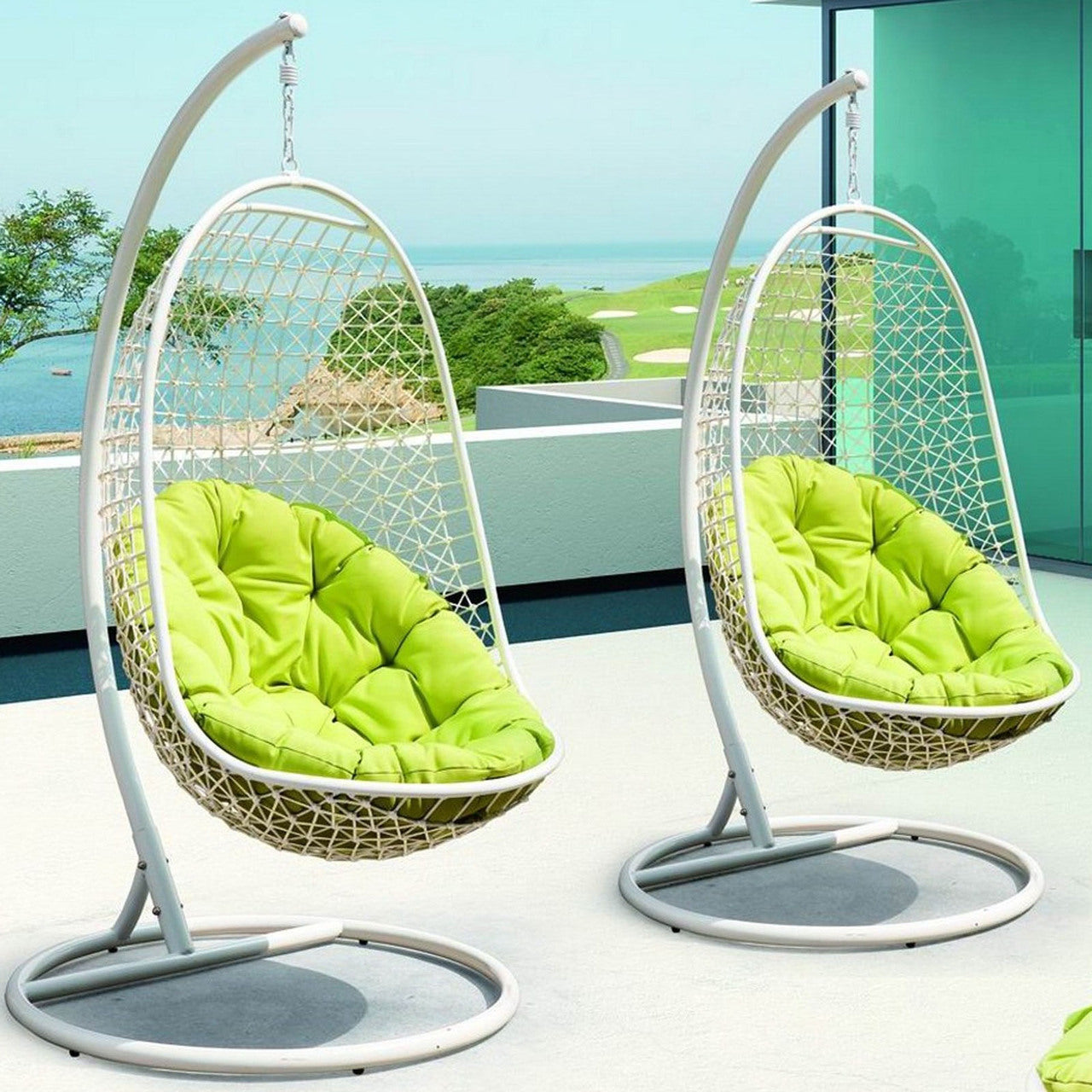 Encounter Swing Lounge Chair in White