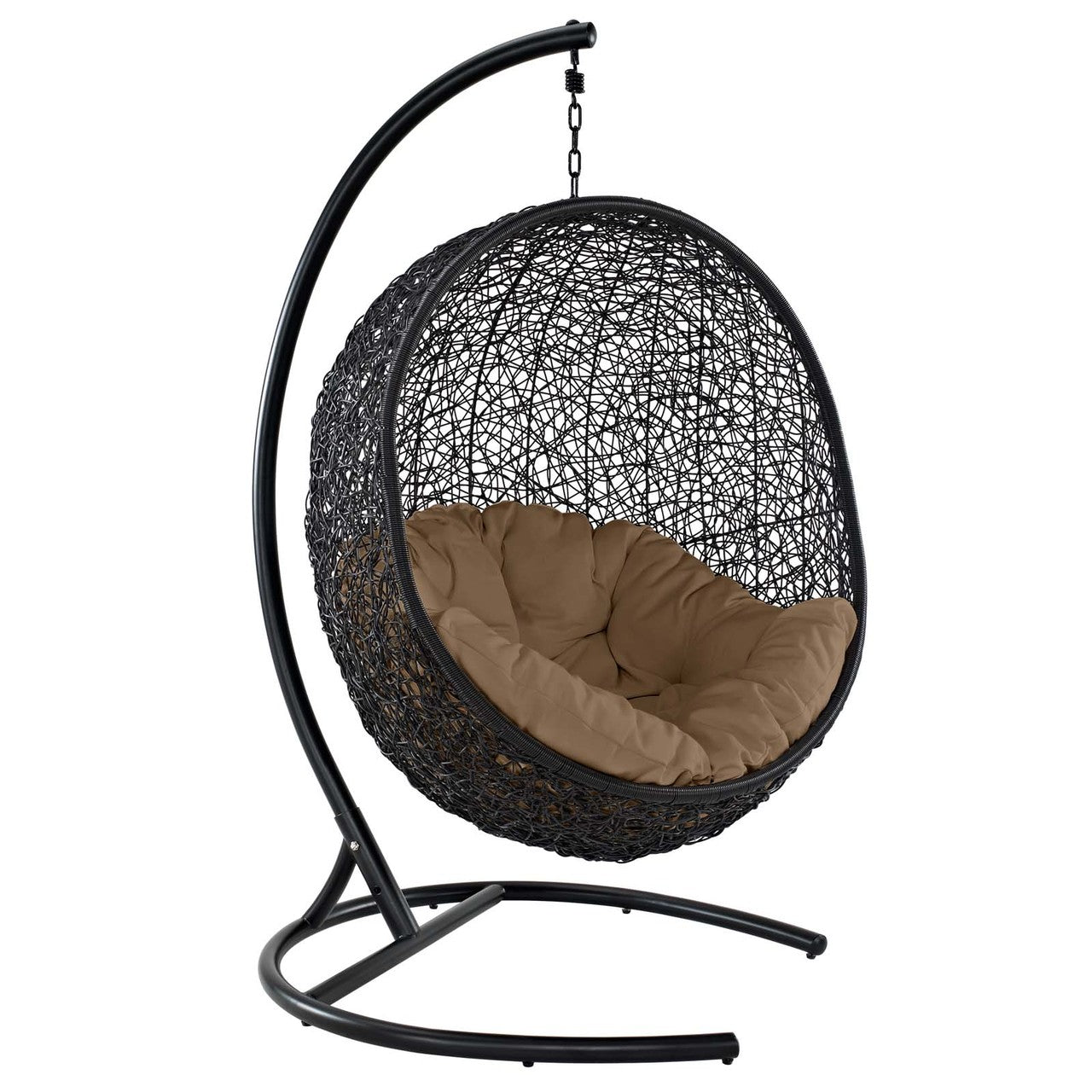 Encase Swing Outdoor Patio Lounge Chair, Rattan Wicker, Brown 14333