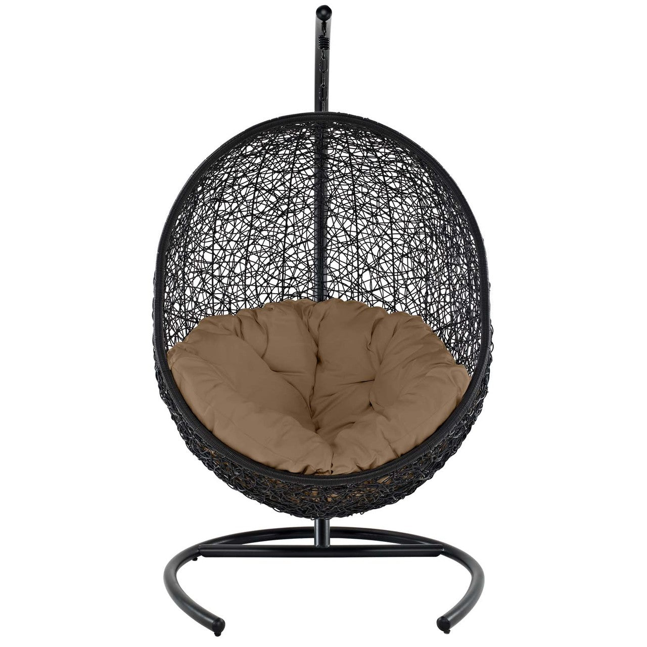 Encase Swing Outdoor Patio Lounge Chair, Rattan Wicker, Brown 14333