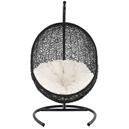Encase Swing Lounge Chair in Espresso White