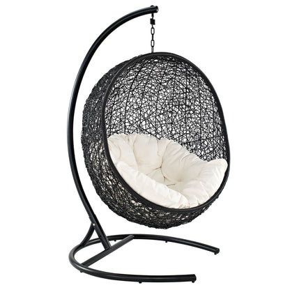 Encase Swing Lounge Chair in Espresso White