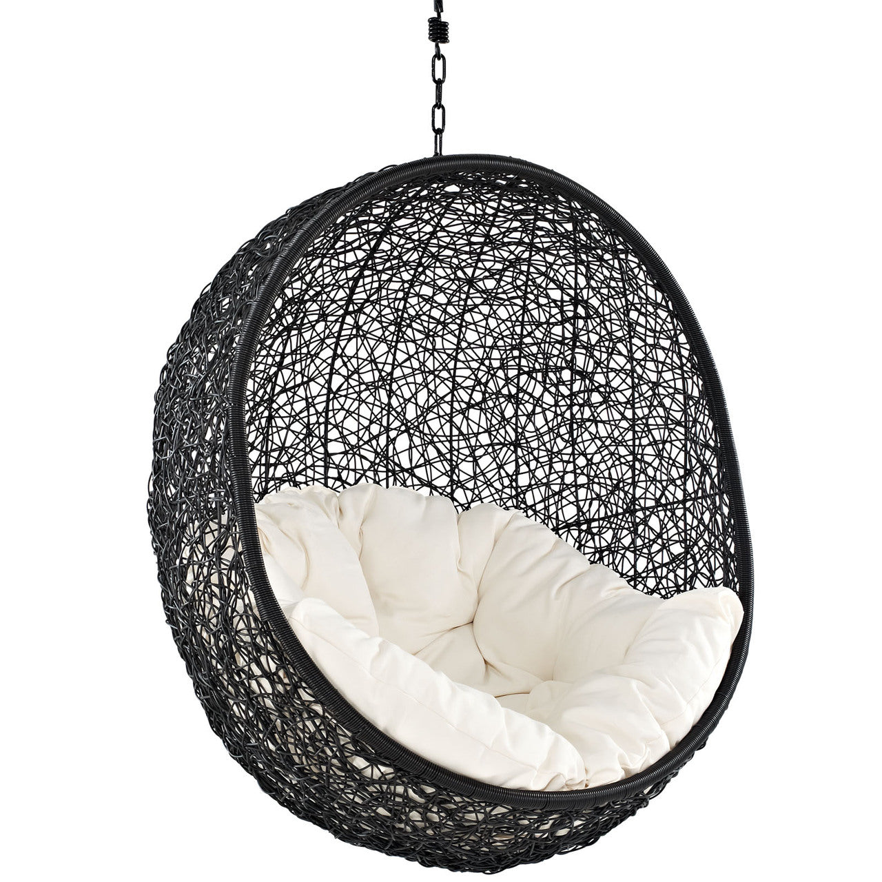 Encase Swing Lounge Chair in Espresso White