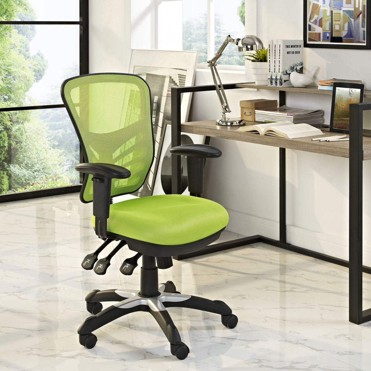 Articulate Office Chair, Green Fabric