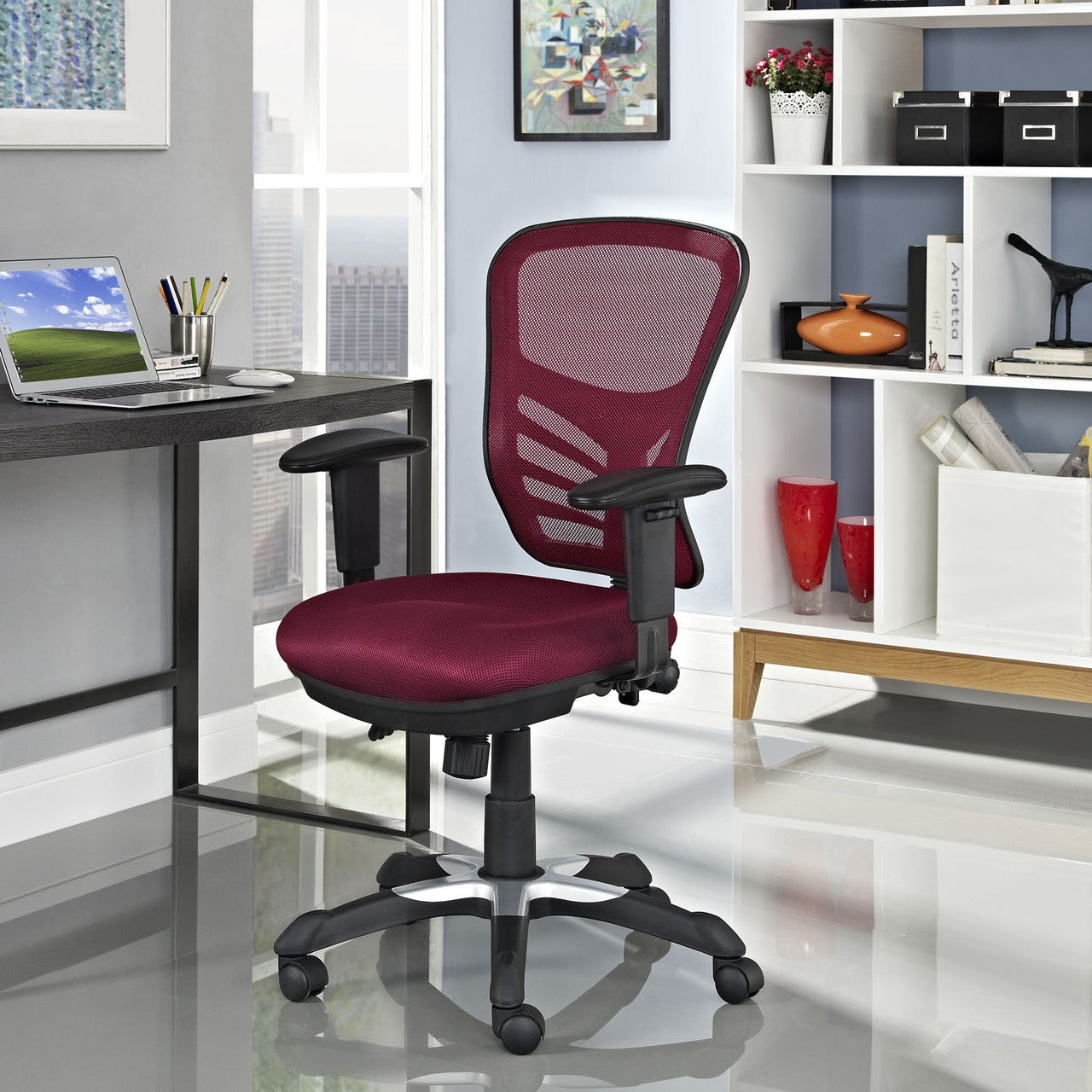 Articulate Office Chair, Red Fabric