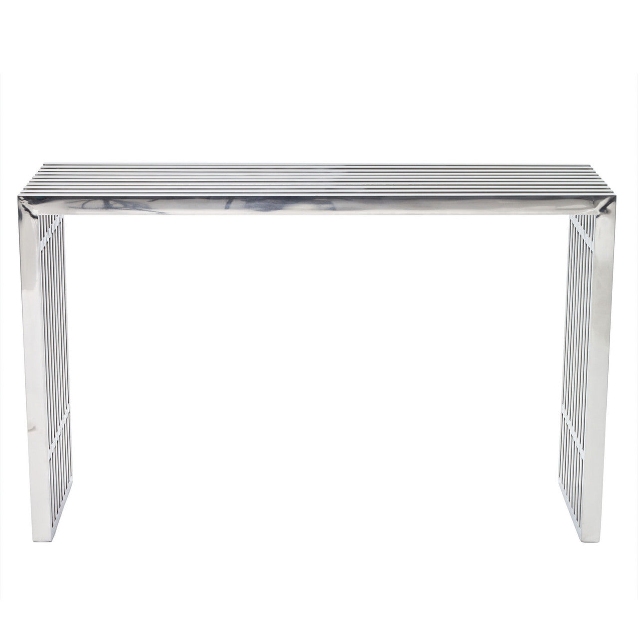 Gridiron Console Table in Silver