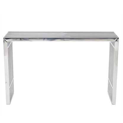 Gridiron Console Table in Silver