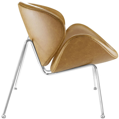 Nutshell Lounge Chair , Vinyl Leather, Brown