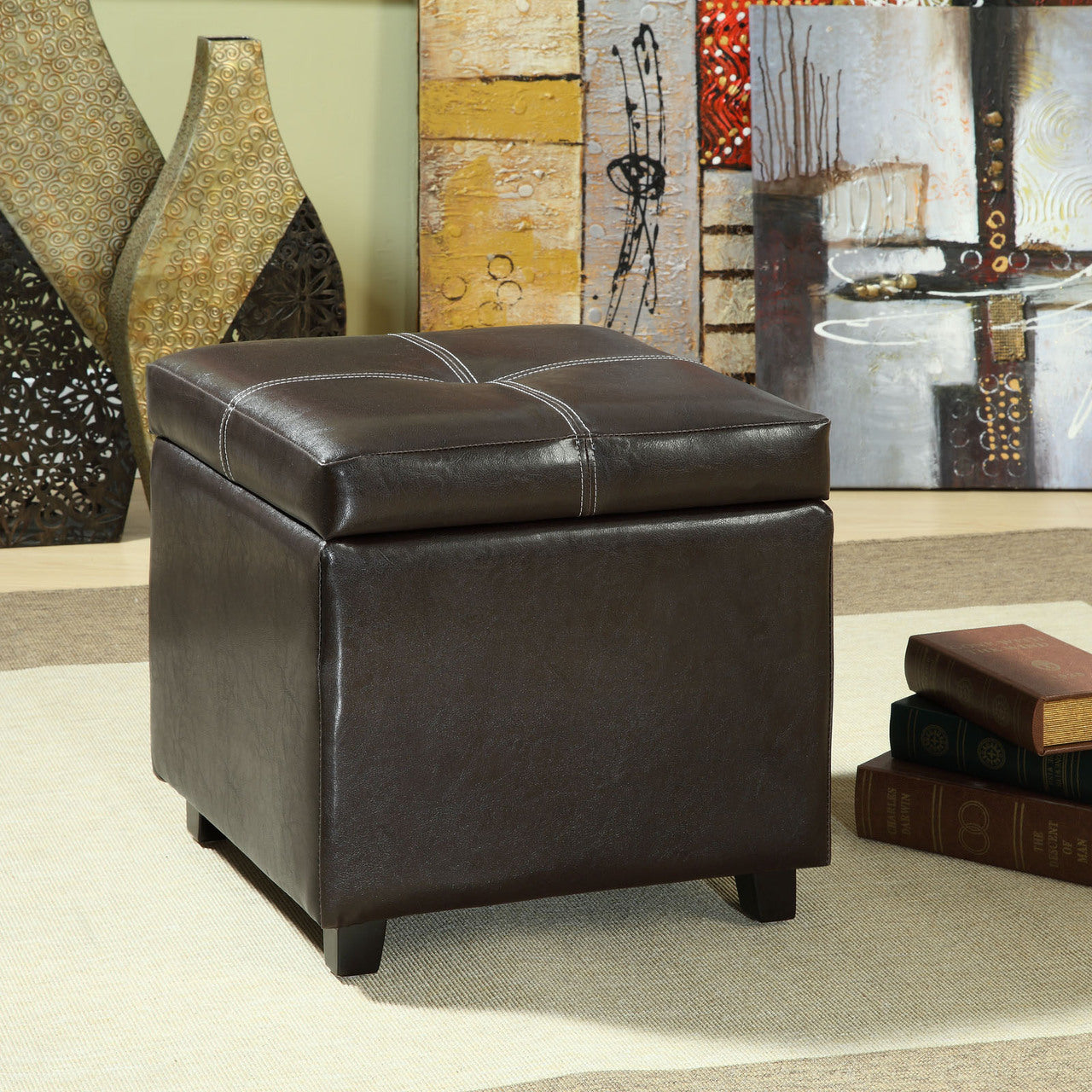 Treasure Ottoman in Espresso