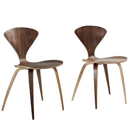 Vortex Dining Chairs Set of 2 in Dark Walnut