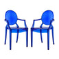 Casper Dining Armchairs Set of 2, Blue Plastic