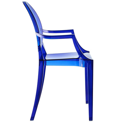 Casper Dining Armchairs Set of 2, Blue Plastic