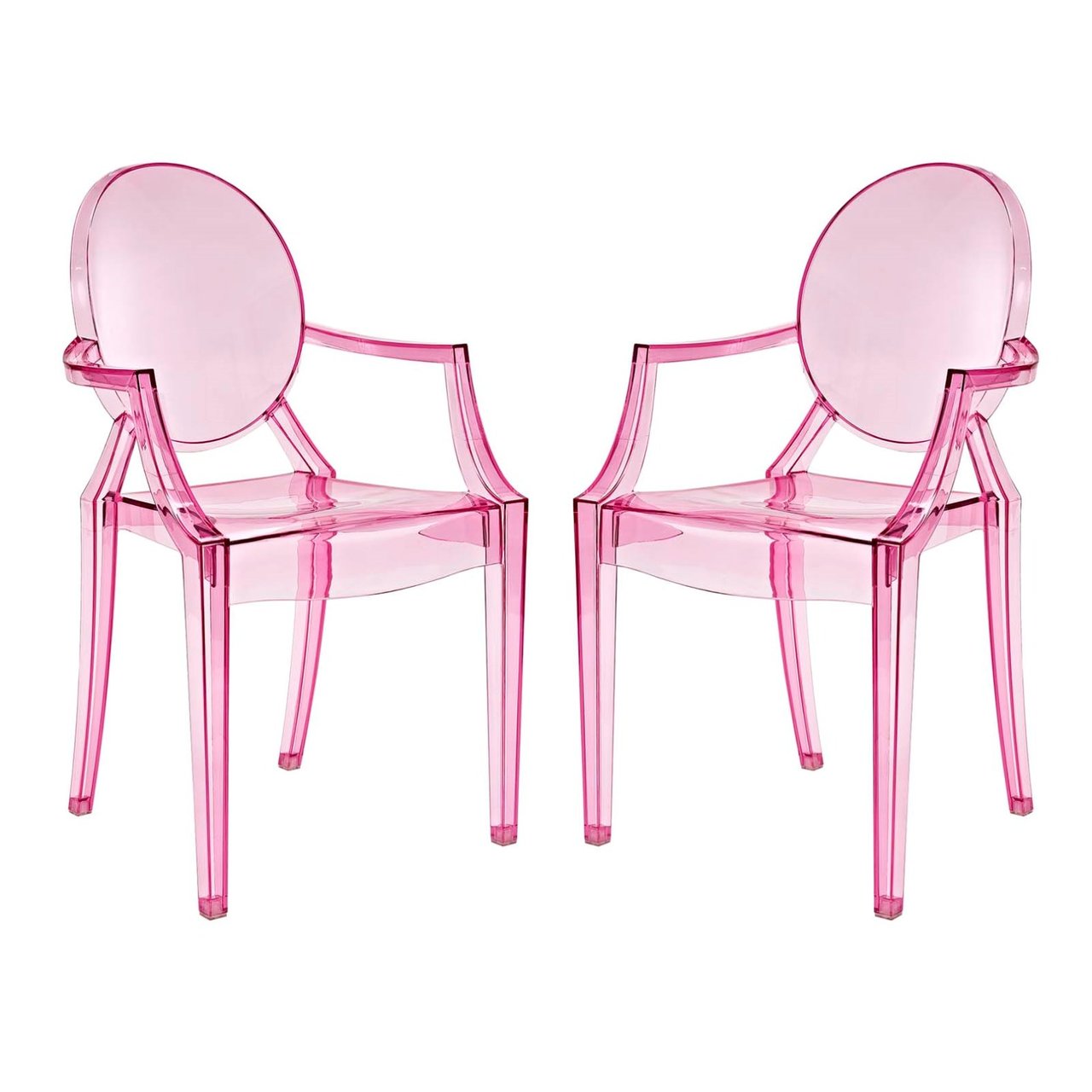 Casper Dining Armchairs Set of 2, Pink, Plastic 13063