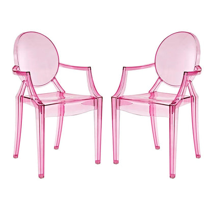 Casper Dining Armchairs Set of 2, Pink, Plastic 13063