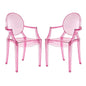 Casper Dining Armchairs Set of 2, Pink, Plastic 13063