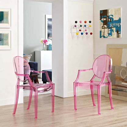 Casper Dining Armchairs Set of 2, Pink, Plastic 13063