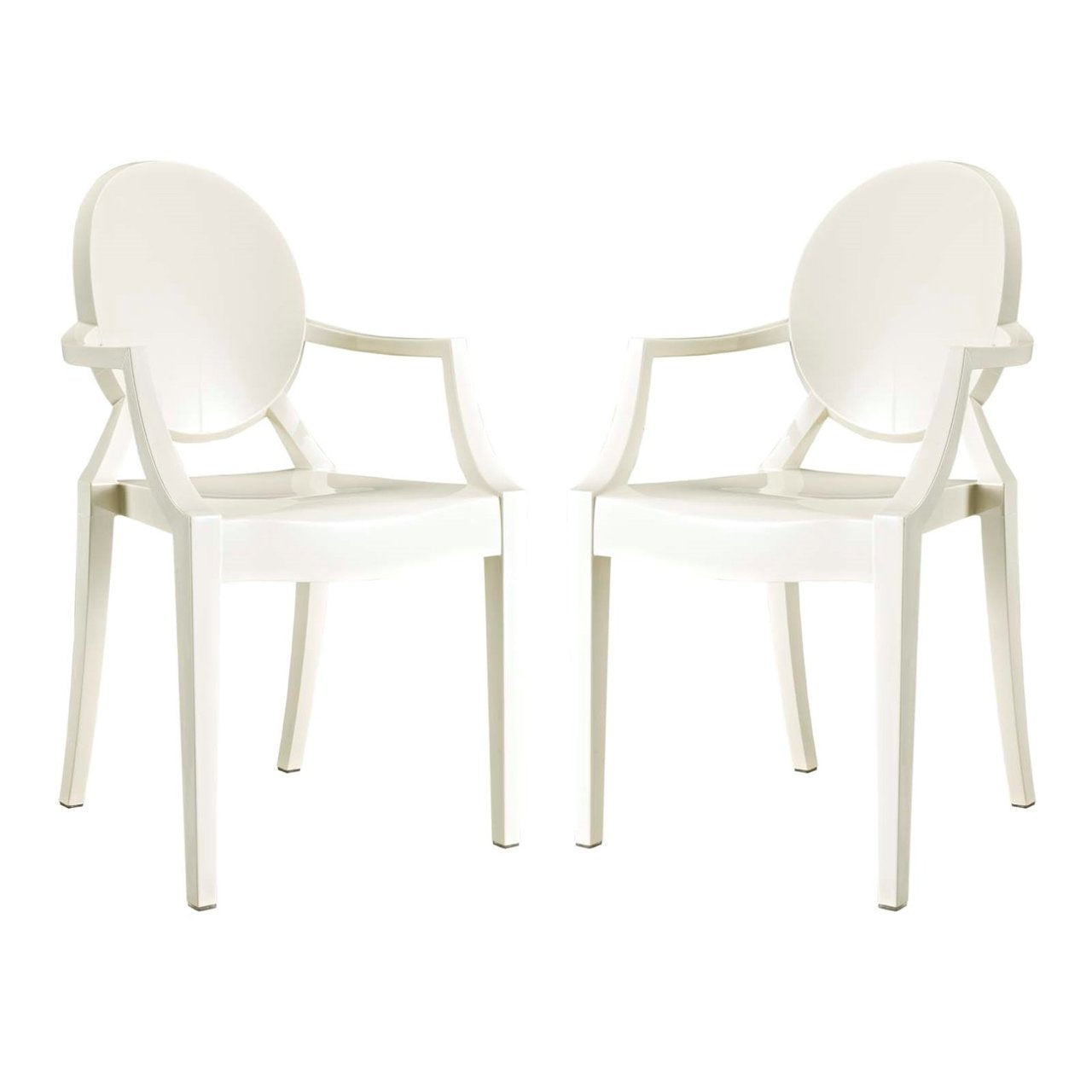 Casper Dining Armchairs Set of 2, White, Plastic 13064
