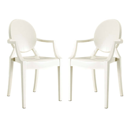 Casper Dining Armchairs Set of 2, White, Plastic 13064