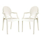 Casper Dining Armchairs Set of 2, White, Plastic 13064