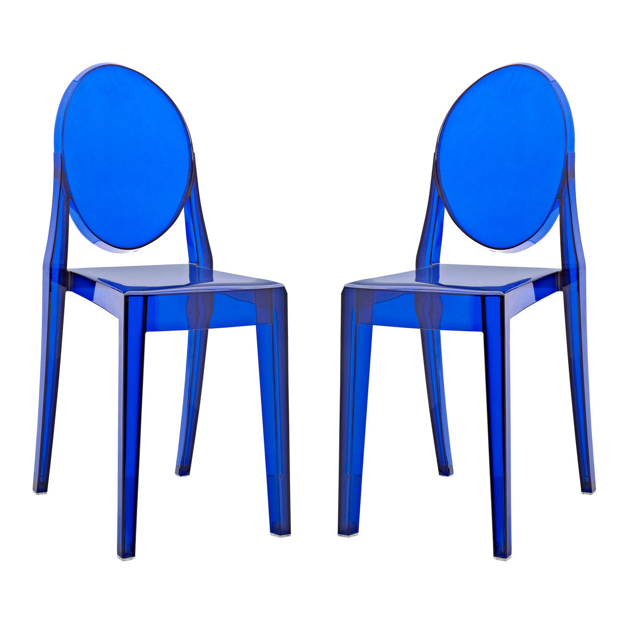 Casper Dining Chairs (Set of Two), Blue, Plastic