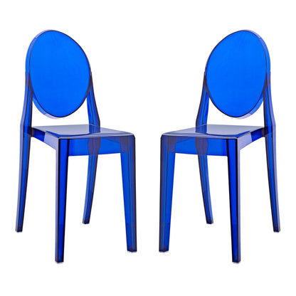 Casper Dining Chairs (Set of Two), Blue, Plastic