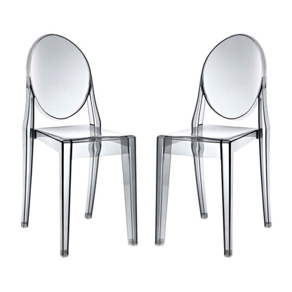Casper Dining Chairs Set of 2, Grey, Plastic 13066