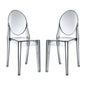 Casper Dining Chairs Set of 2, Grey, Plastic 13066
