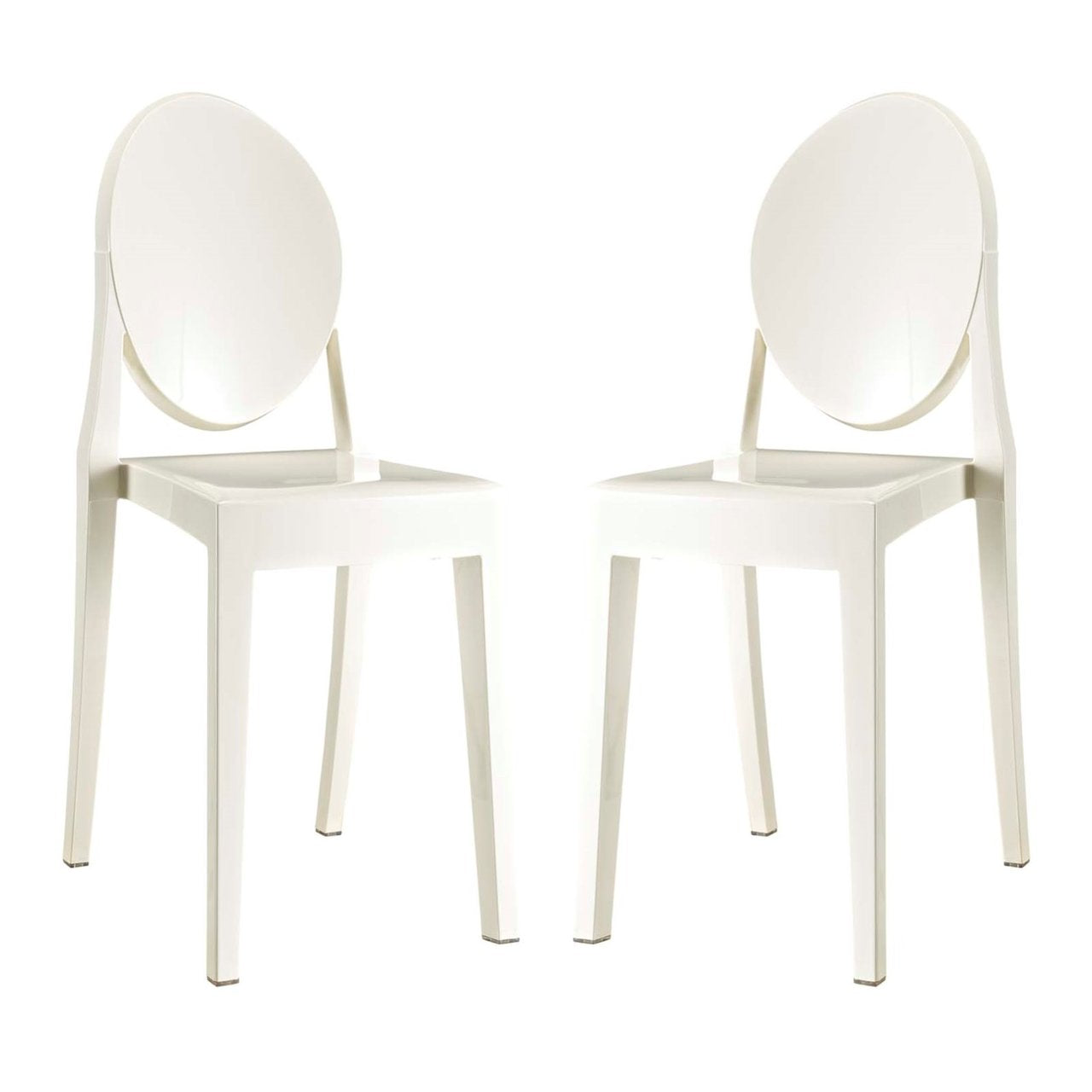 Casper Dining Chairs Set of 2, White, Plastic 13067