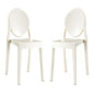 Casper Dining Chairs Set of 2, White, Plastic 13067