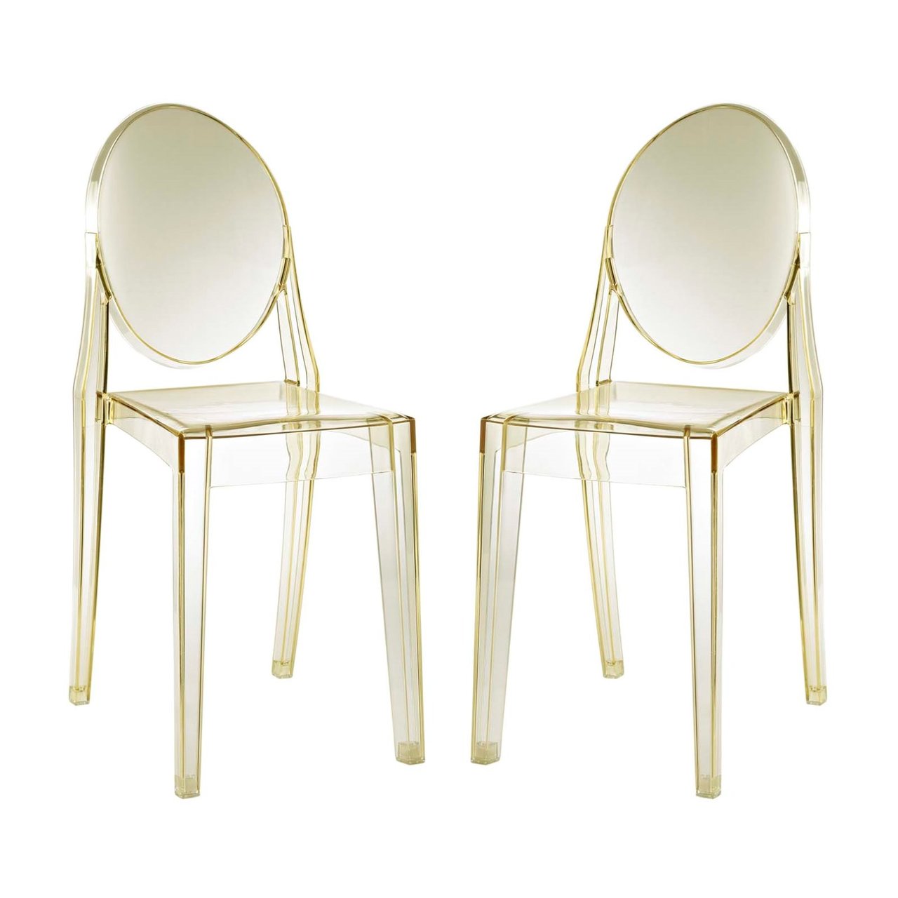Casper Dining Chairs Set of 2, Yellow, Plastic 13068
