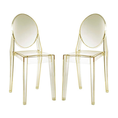 Casper Dining Chairs Set of 2, Yellow, Plastic 13068