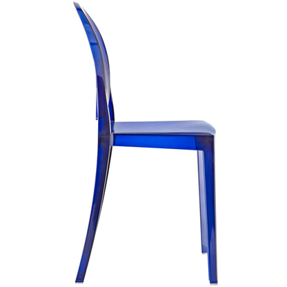 Casper Dining Chairs (Set of Four), Plastic, Blue