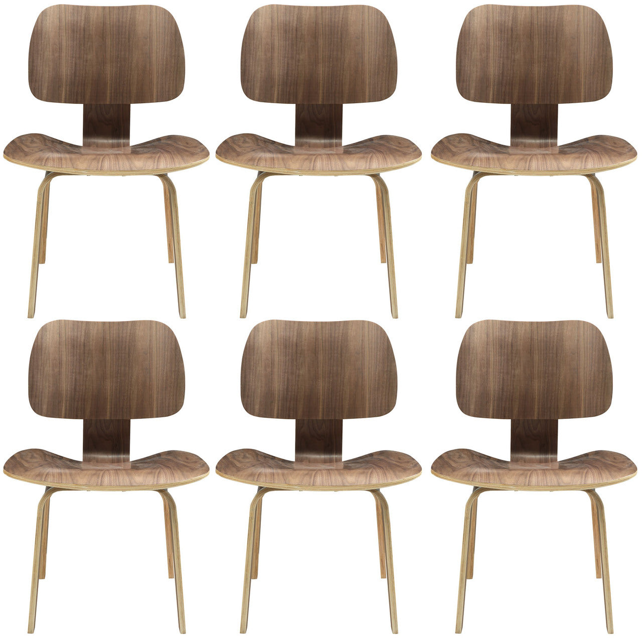 Fathom Dining Chairs Set of 6 in Walnut