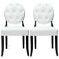 Button Dining Chairs Set of 2 in White