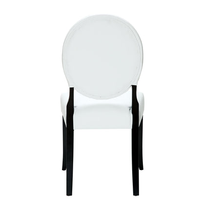 Button Dining Chairs Set of 2 in White