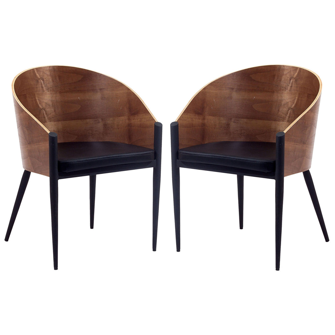 Cooper Dining Chairs Set of 2 in Walnut