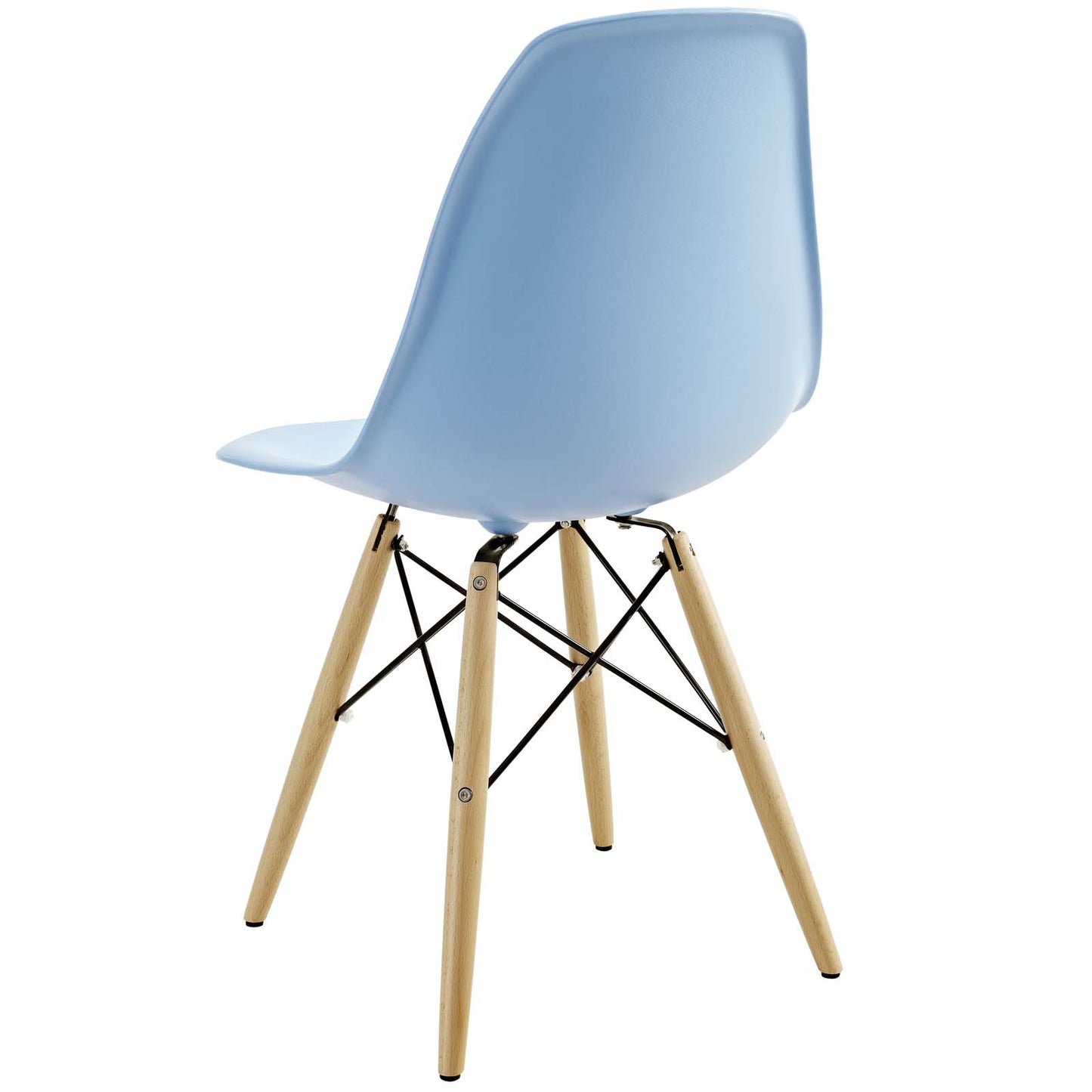 Pyramid Dining Side Chairs Set of 2, Plastic, Wood, Light Blue, 21249
