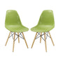 Pyramid Dining Side Chairs Set of 2, Plastic, Wood, Light Green, 21250
