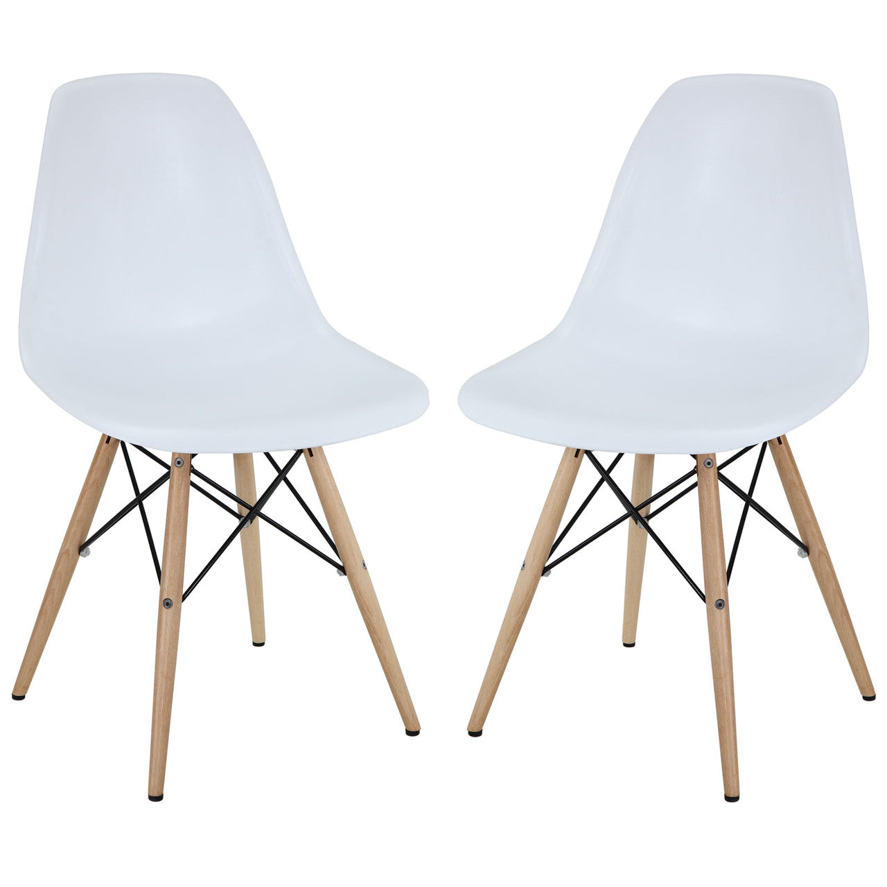 Pyramid Dining Chairs Set of 2 in White
