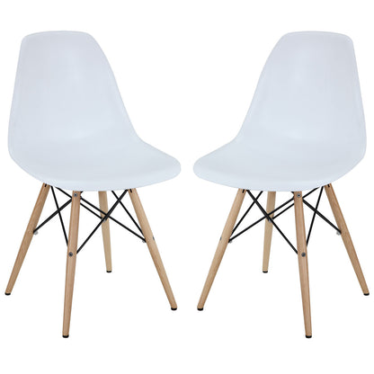 Pyramid Dining Chairs Set of 2 in White