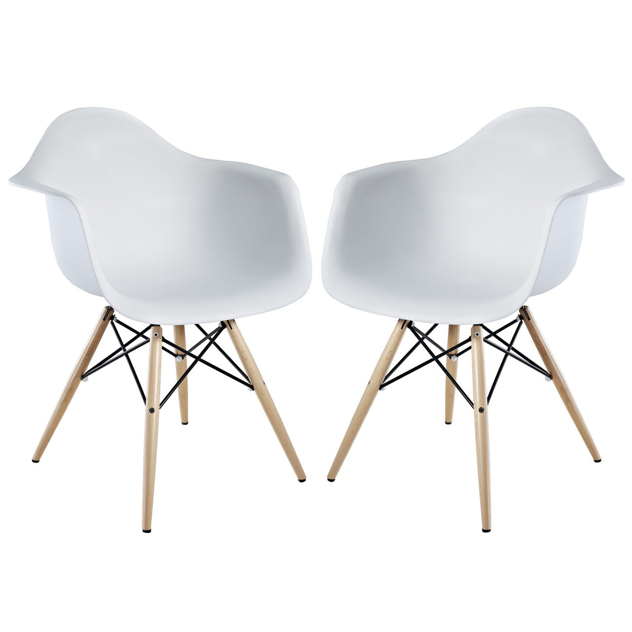 Pyramid Dining Armchair Set of 2 in White