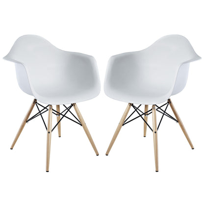 Pyramid Dining Armchair Set of 2 in White