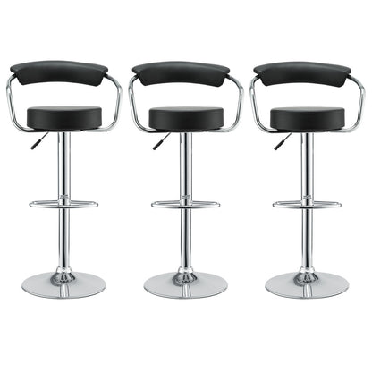 Diner Bar Stools Set of 3 in Black