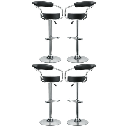 Diner Bar Stools Set of 4 in Black