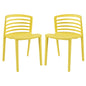 Curvy Dining Chairs Set of 2 in Yellow